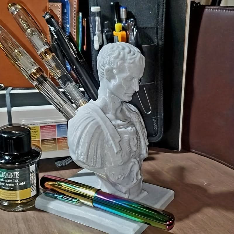 Siopsrl| Julius Caesar Desk Pen Holder Vintage History Office Accessory