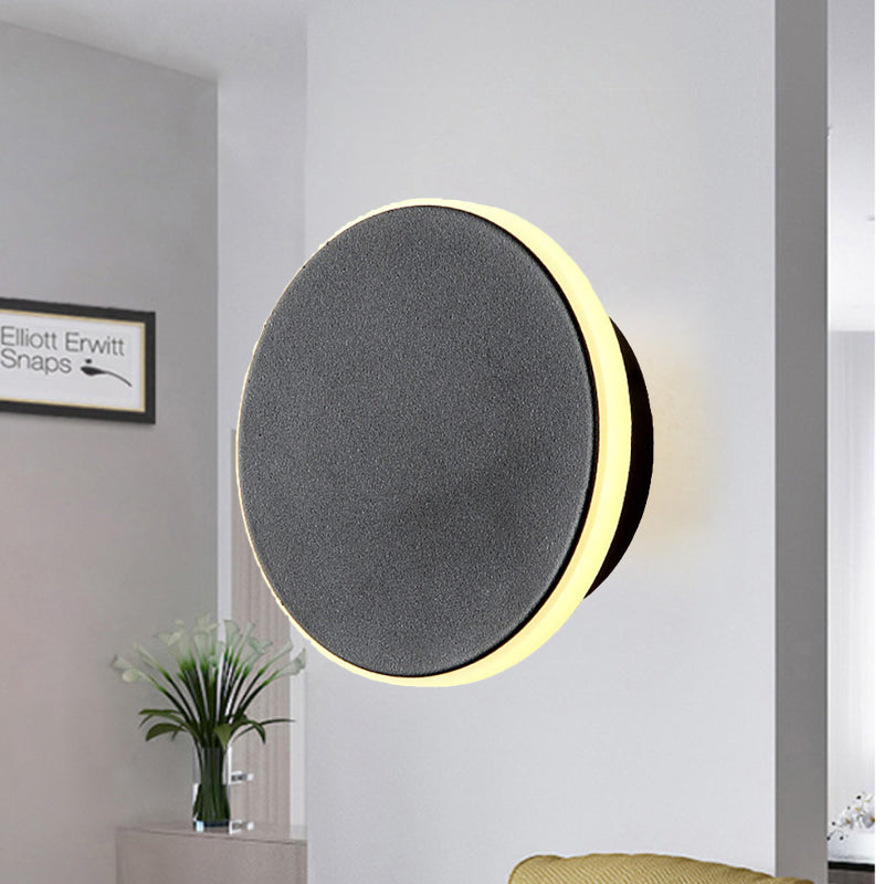 Siopsrl| Black/White Disc LED Wall Light Modernism Single Acrylic Wall Lighting Ideas in Warm/White Light