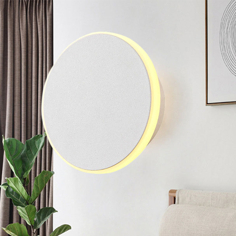 Siopsrl| Black/White Disc LED Wall Light Modernism Single Acrylic Wall Lighting Ideas in Warm/White Light