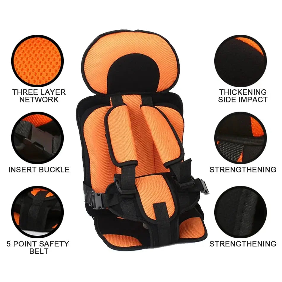 siopsrl | Portable Child Travel Car Seat | Foldable Safety Booster with 5-Point Harness | Ages 0–12 Years