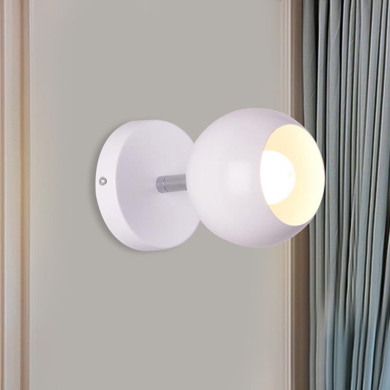 Siopsrl| Retro Style Global Wall Lighting 1 Light Metal Wall Lamp in White for Living Room
