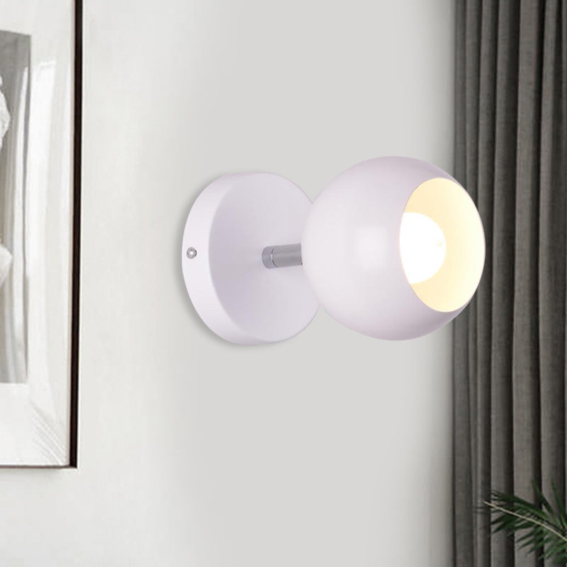 Siopsrl| Retro Style Global Wall Lighting 1 Light Metal Wall Lamp in White for Living Room