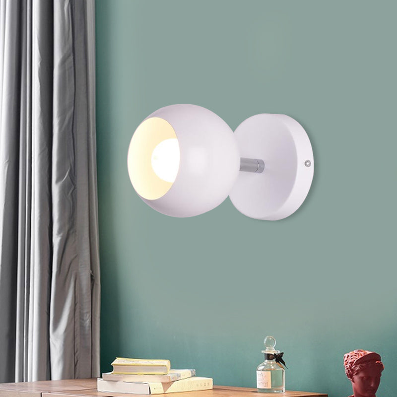 Siopsrl| Retro Style Global Wall Lighting 1 Light Metal Wall Lamp in White for Living Room