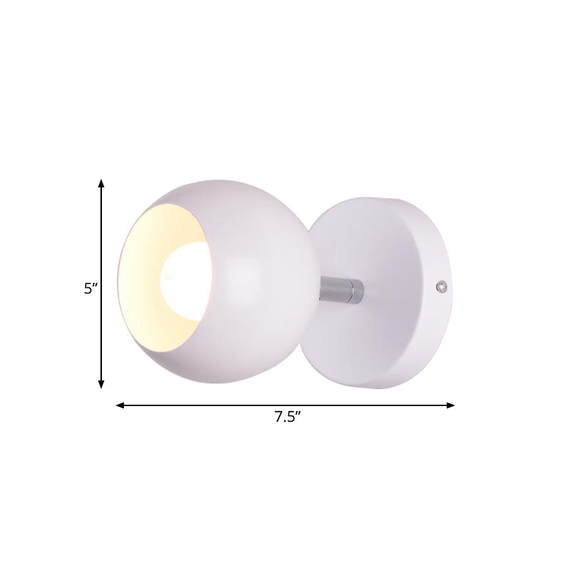 Siopsrl| Retro Style Global Wall Lighting 1 Light Metal Wall Lamp in White for Living Room