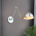 Siopsrl| Curved Metal Wall Light Industrial Style 1 Light Bedroom Wall Lamp with Swivel Arm in Chrome