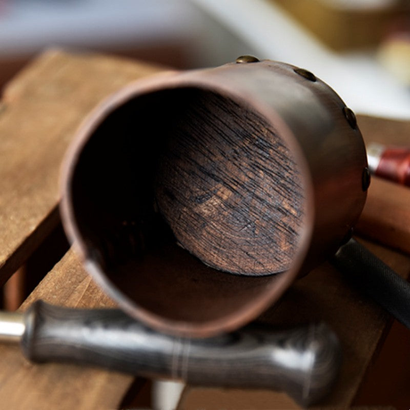 Siopsrl| Handcrafted Vegetable Tanned Leather Pen Holder Desktop Ornament