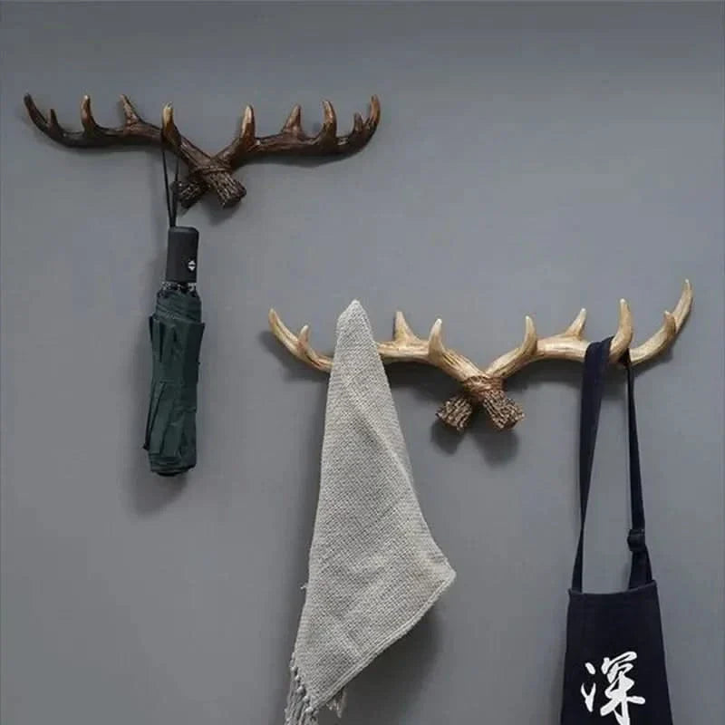 Siopsrl| Vintage Antler Wall Hook Rustic Coat Rack
