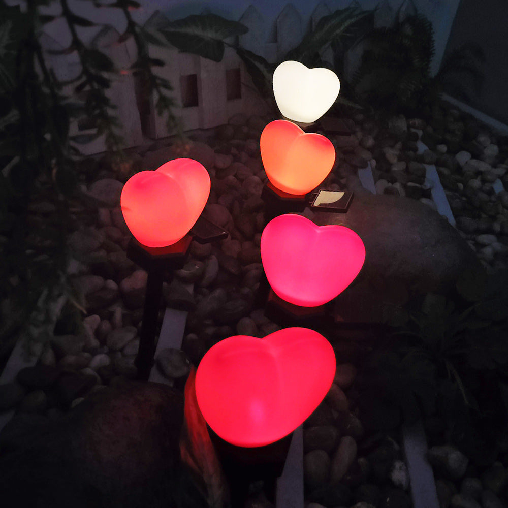 Modern Art Deco Solar Waterproof ABS Plastic & Nano Heart-Shaped Decorative LED Outdoor Light Landscape Lighting For Garden & Outdoor Patio | Siopsrl