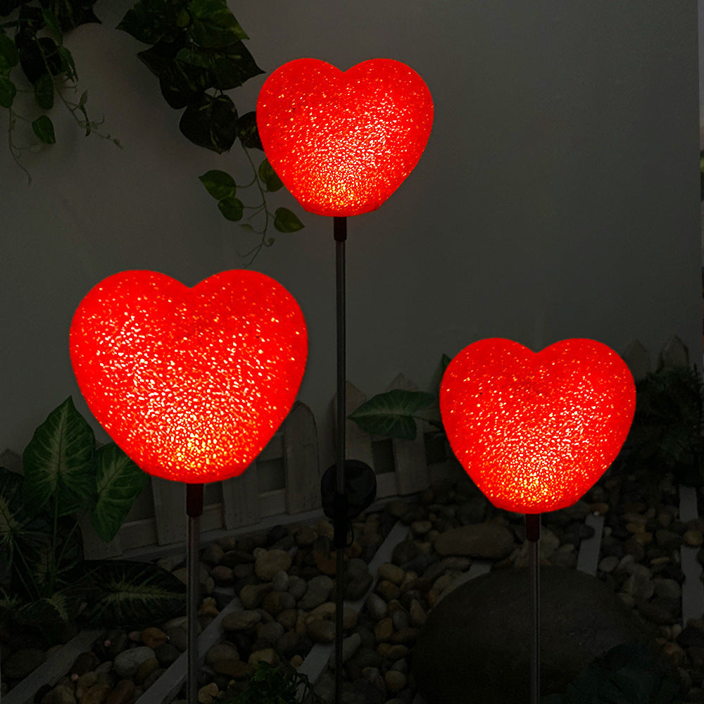 Modern Art Deco Solar Waterproof ABS Plastic & Nano Heart-Shaped Decorative LED Outdoor Light Landscape Lighting For Garden & Outdoor Patio | Siopsrl