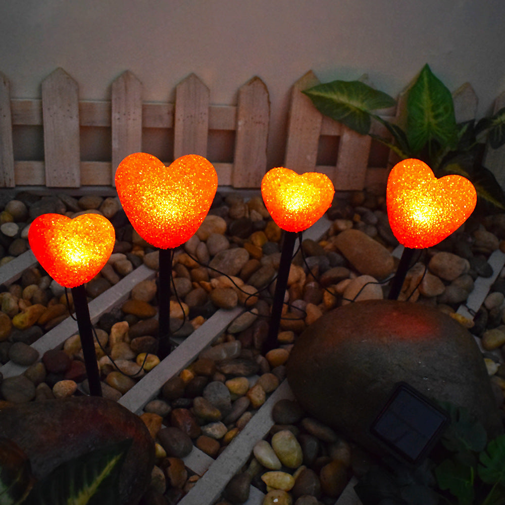 Modern Art Deco Solar Waterproof ABS Plastic & Nano Heart-Shaped Decorative LED Outdoor Light Landscape Lighting For Garden & Outdoor Patio | Siopsrl