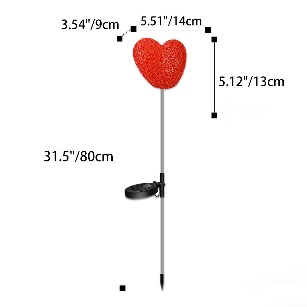 Modern Art Deco Solar Waterproof ABS Plastic & Nano Heart-Shaped Decorative LED Outdoor Light Landscape Lighting For Garden & Outdoor Patio | Siopsrl