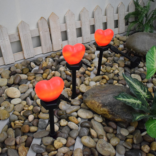 Modern Art Deco Solar Waterproof ABS Plastic & Nano Heart-Shaped Decorative LED Outdoor Light Landscape Lighting For Garden & Outdoor Patio | Siopsrl