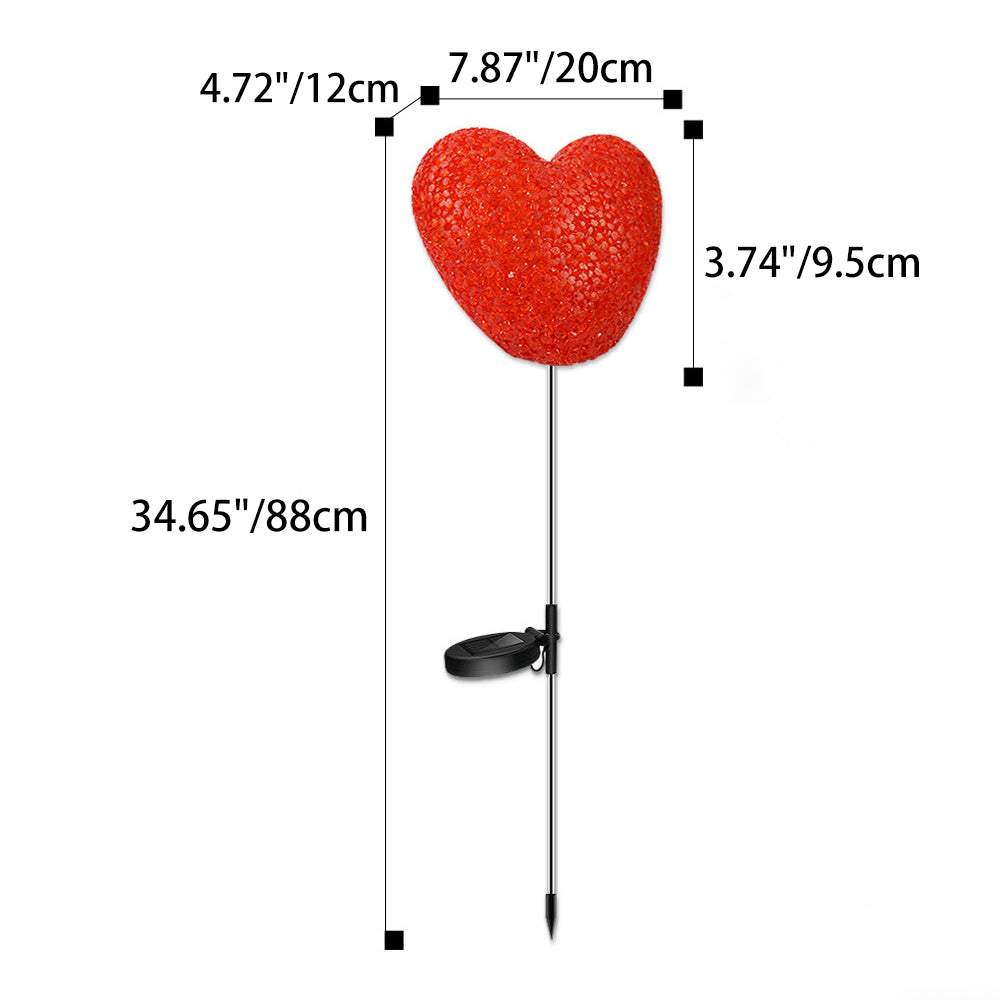 Modern Art Deco Solar Waterproof ABS Plastic & Nano Heart-Shaped Decorative LED Outdoor Light Landscape Lighting For Garden & Outdoor Patio | Siopsrl