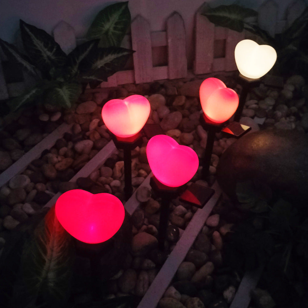 Modern Art Deco Solar Waterproof ABS Plastic & Nano Heart-Shaped Decorative LED Outdoor Light Landscape Lighting For Garden & Outdoor Patio | Siopsrl