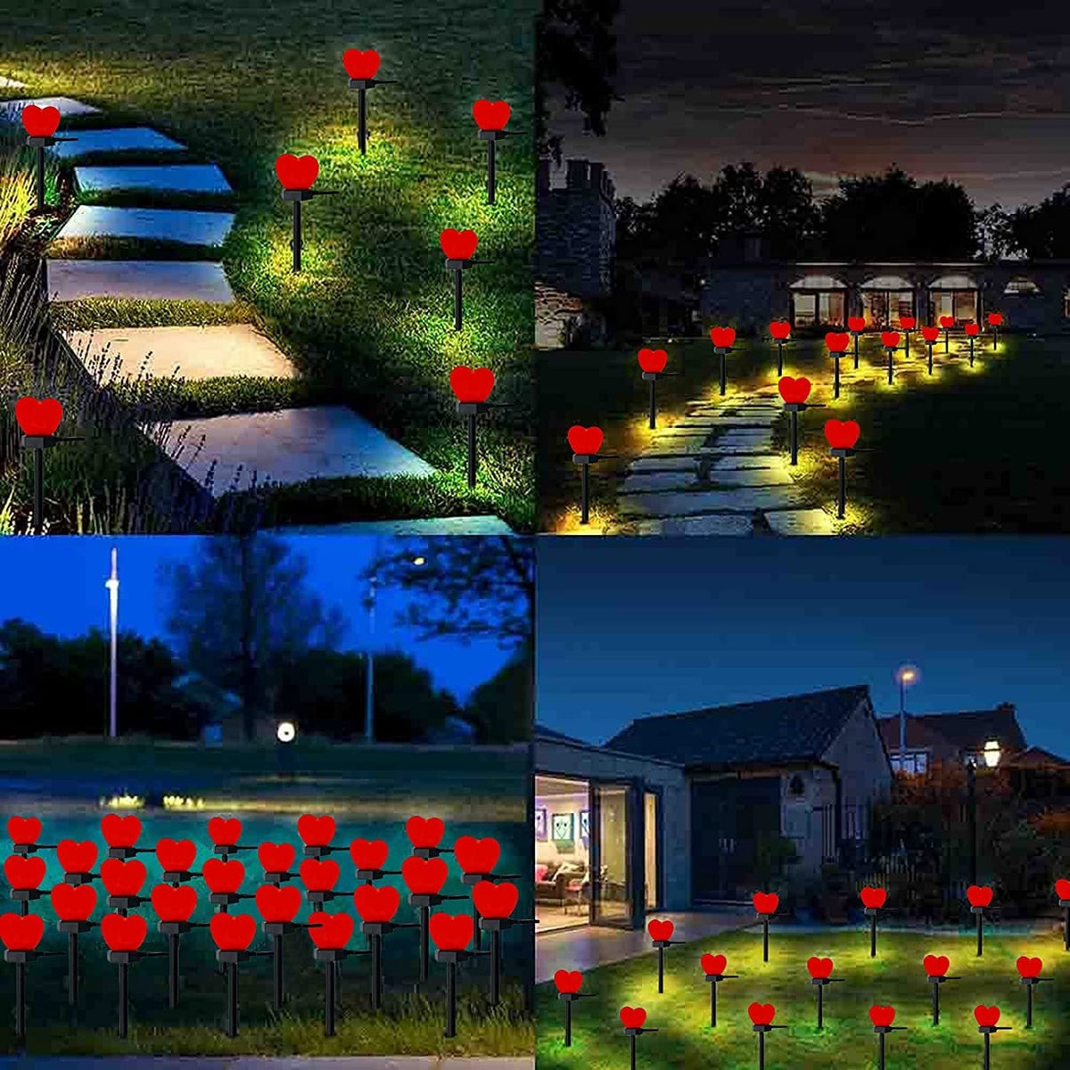 Modern Art Deco Solar Waterproof ABS Plastic & Nano Heart-Shaped Decorative LED Outdoor Light Landscape Lighting For Garden & Outdoor Patio | Siopsrl