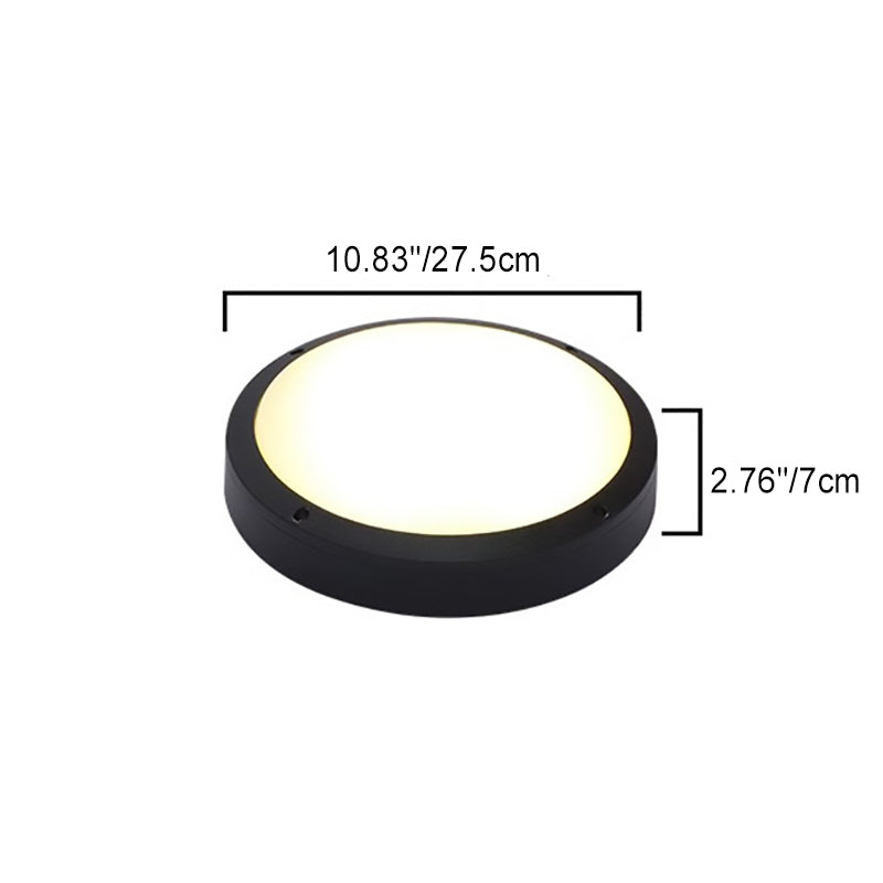 Modern Minimalist Waterproof Round Aluminum Acrylic LED Outdoor Flush Mount Ceiling Light For Garden | Siopsrl