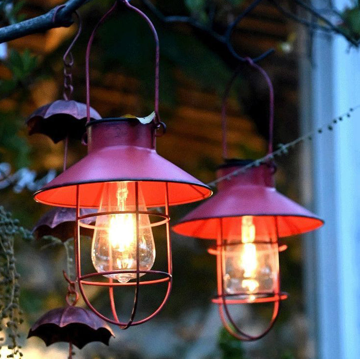 Traditional Vintage Solar Waterproof Round Table Oval Mesh Iron 1-Light Outdoor Light For Garden | Siopsrl