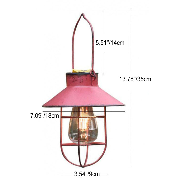Traditional Vintage Solar Waterproof Round Table Oval Mesh Iron 1-Light Outdoor Light For Garden | Siopsrl