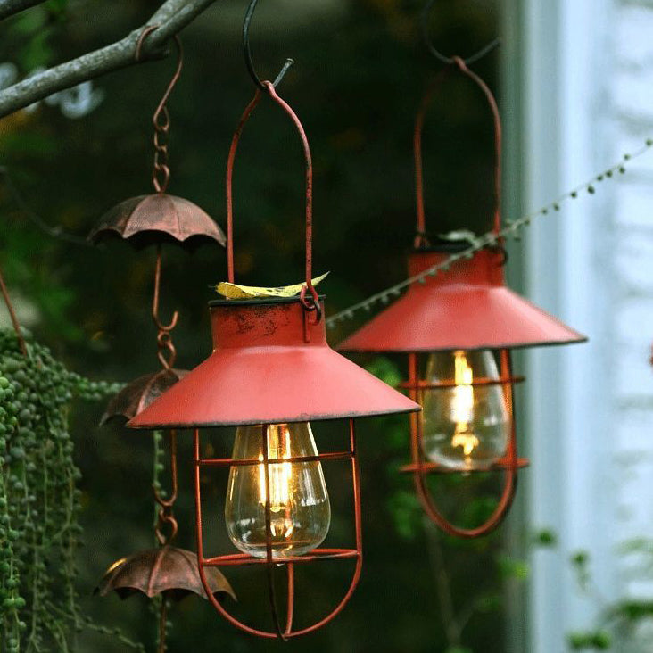 Traditional Vintage Solar Waterproof Round Table Oval Mesh Iron 1-Light Outdoor Light For Garden | Siopsrl