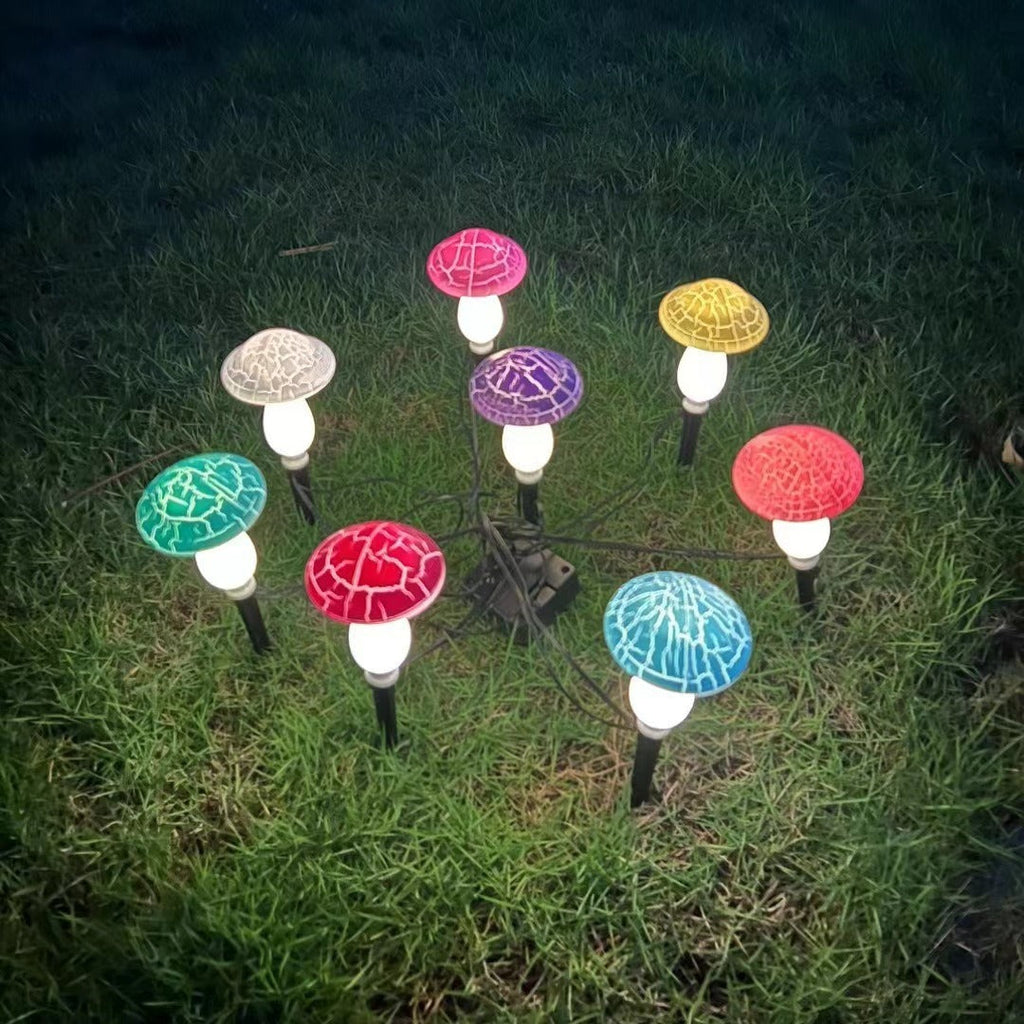 Siopsrl| Modern Art Deco Solar Waterproof PVC Cracked Mushroom Decorative LED String Light Outdoor Light For Garden