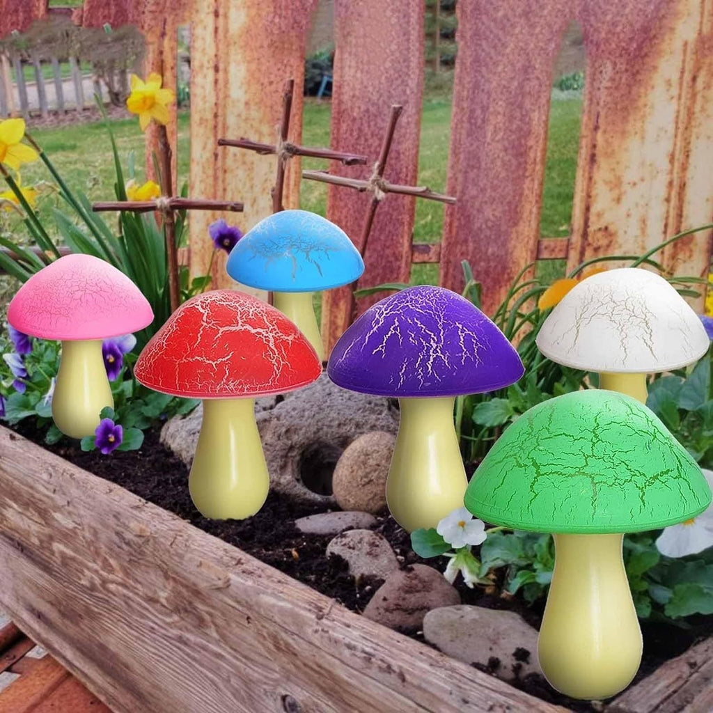 Siopsrl| Modern Art Deco Solar Waterproof PVC Cracked Mushroom Decorative LED String Light Outdoor Light For Garden