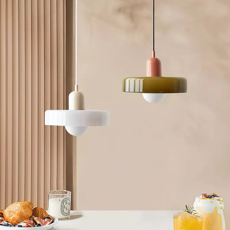 Siopsrl| Coloured Glass Pendant Light – Elegant Bauhaus-Style Hanging Lamp for Living Room & Dining Area