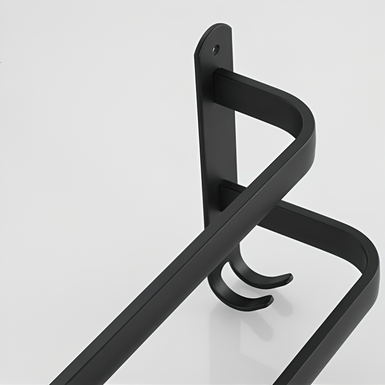 Siopsrl| FlexRack Wall-Mounted Bathroom Storage Shelf with Towel Holder – Space-Saving Aluminium Rack