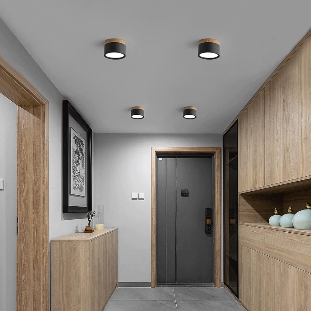 Siopsrl| Ceiling Light with Pink Flush Wood Finish
