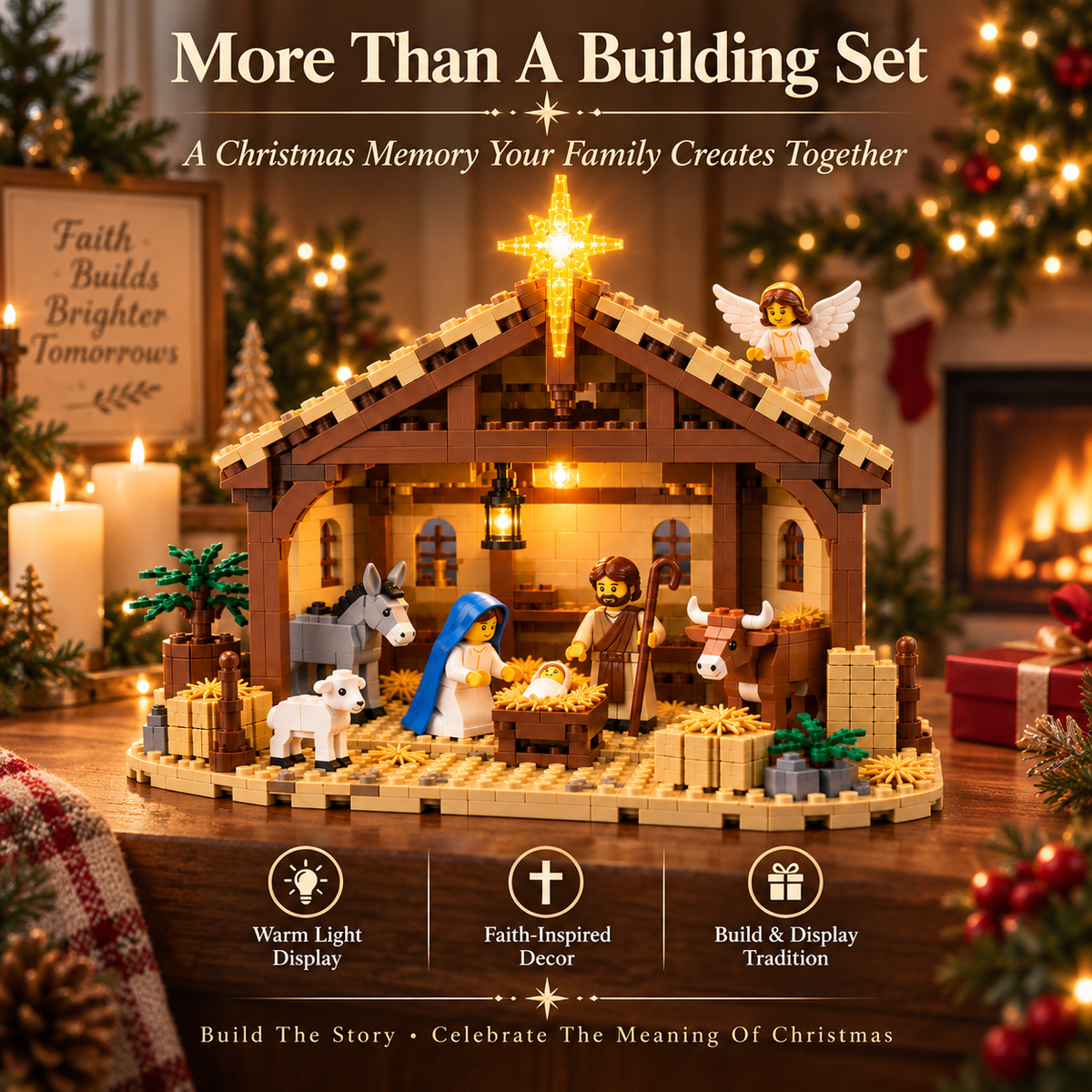 🎁 Last Day 50% OFF🌟 Build The Christmas Story – Nativity Scene Building Block Set