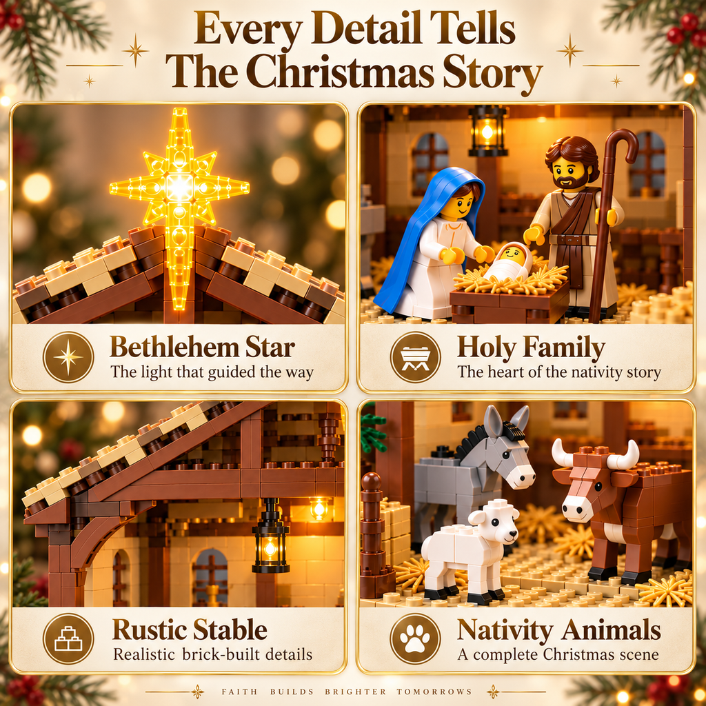 🎁 Last Day 50% OFF🌟 Build The Christmas Story – Nativity Scene Building Block Set