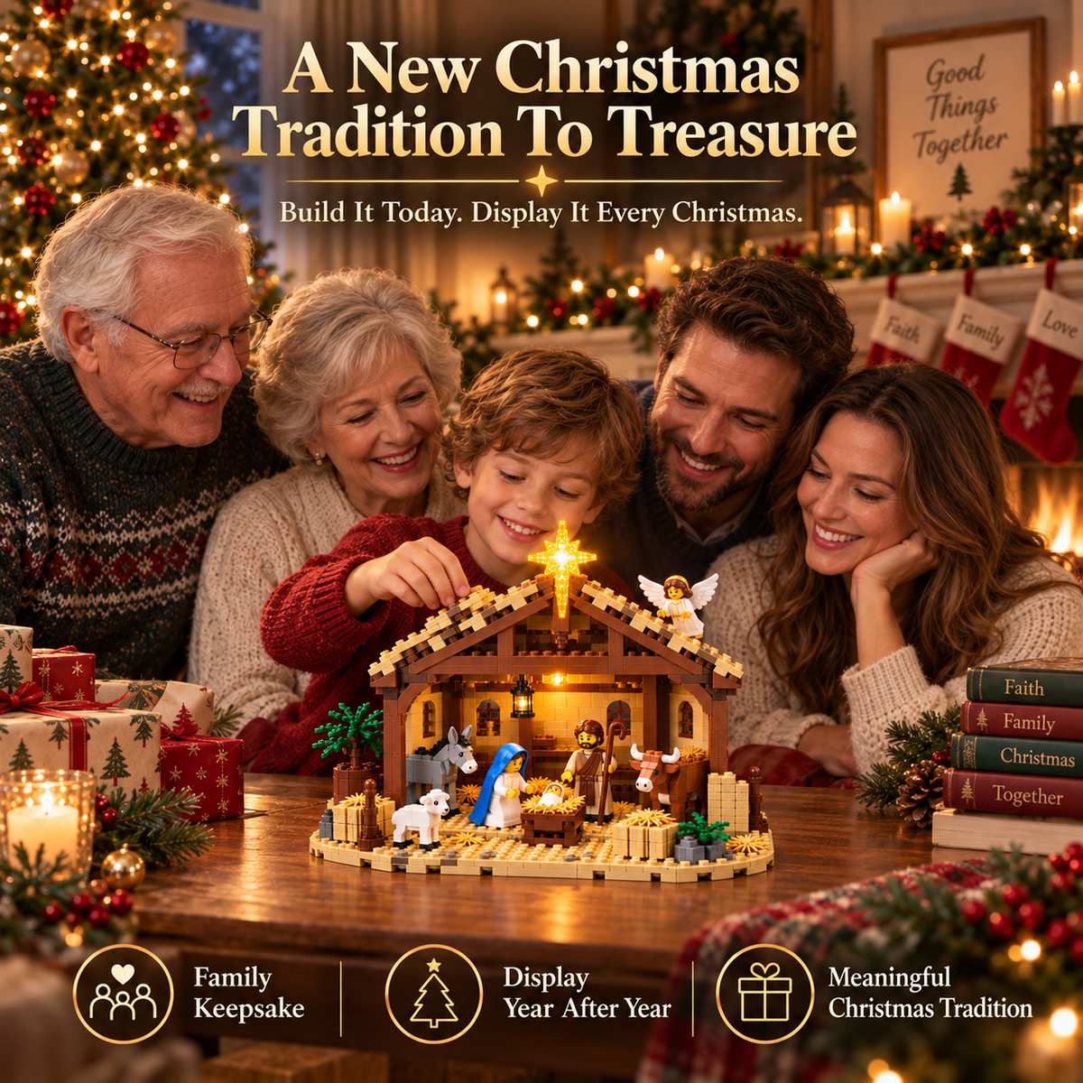 🎁 Last Day 50% OFF🌟 Build The Christmas Story – Nativity Scene Building Block Set