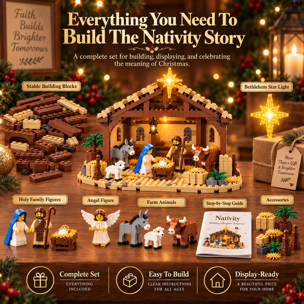 🎁 Last Day 50% OFF🌟 Build The Christmas Story – Nativity Scene Building Block Set