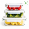 Siopsrl | Stackable Borosilicate Glass Airtight Food Storage Container Set with Locking Lids Siopsrl
