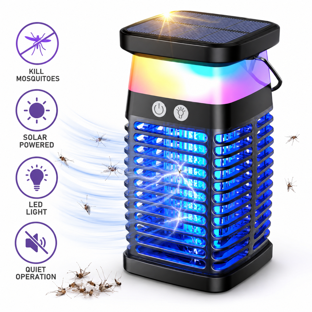 Siopsrl | Solar-Powered PIR Motion Sensor Mosquito Zapper Lamp Siopsrl