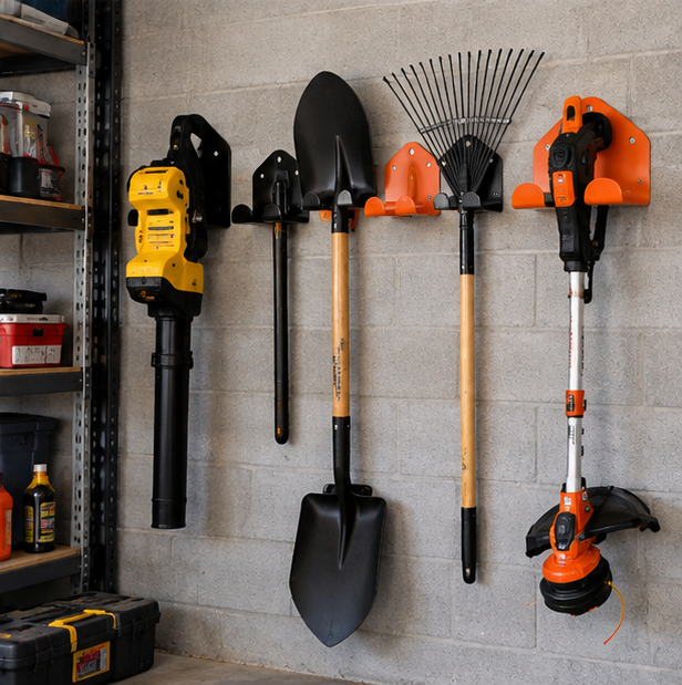 Heavy Duty Garage Tool Hanger – Wall Mounted Steel Storage Hook for Hedge Trimmers, Auto Tools and Workshop Organization