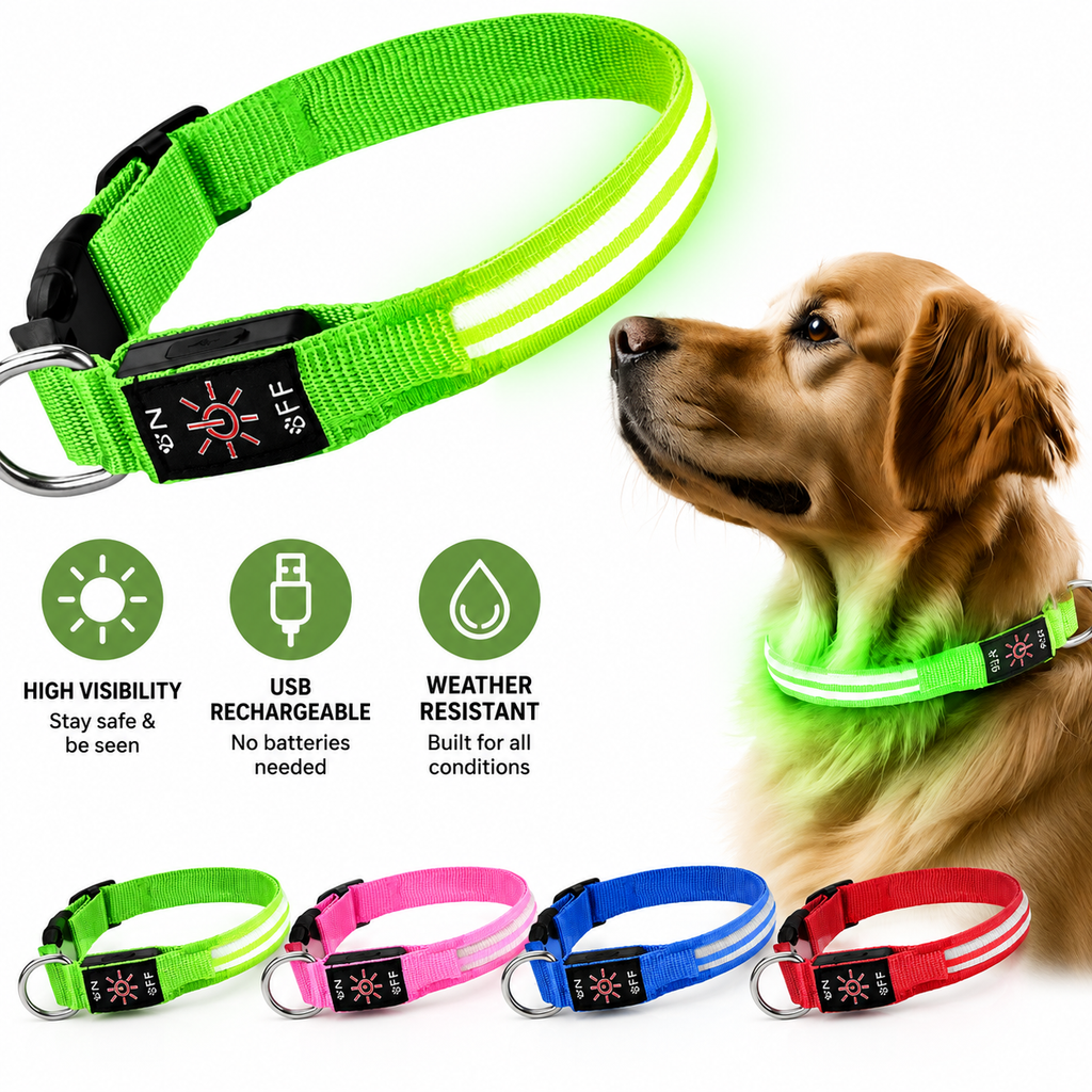 LED Rechargeable Reflective Dog Safety Collar
