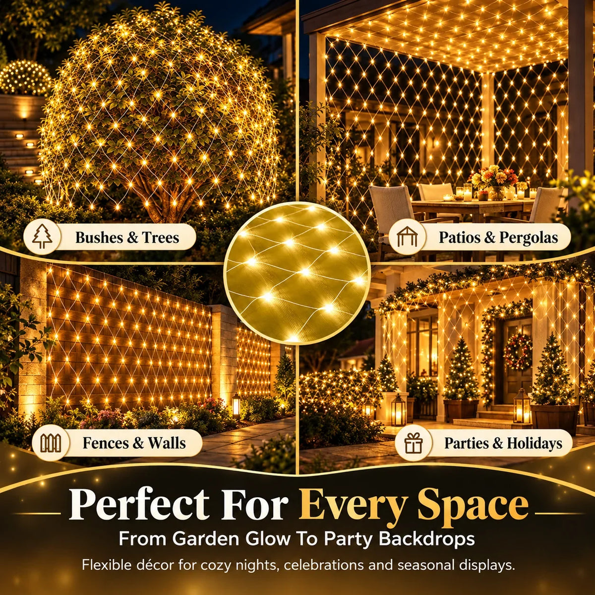 🎁LED Christmas Net Lights for Indoor & Outdoor Decorations