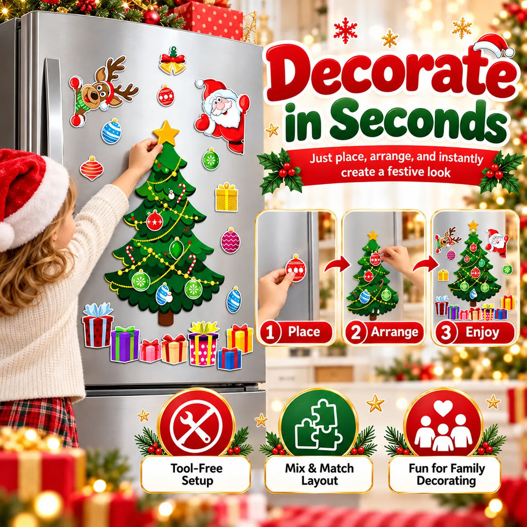 🎁Christmas Refrigerator Magnets – DIY Santa, Reindeer & Christmas Tree Decor