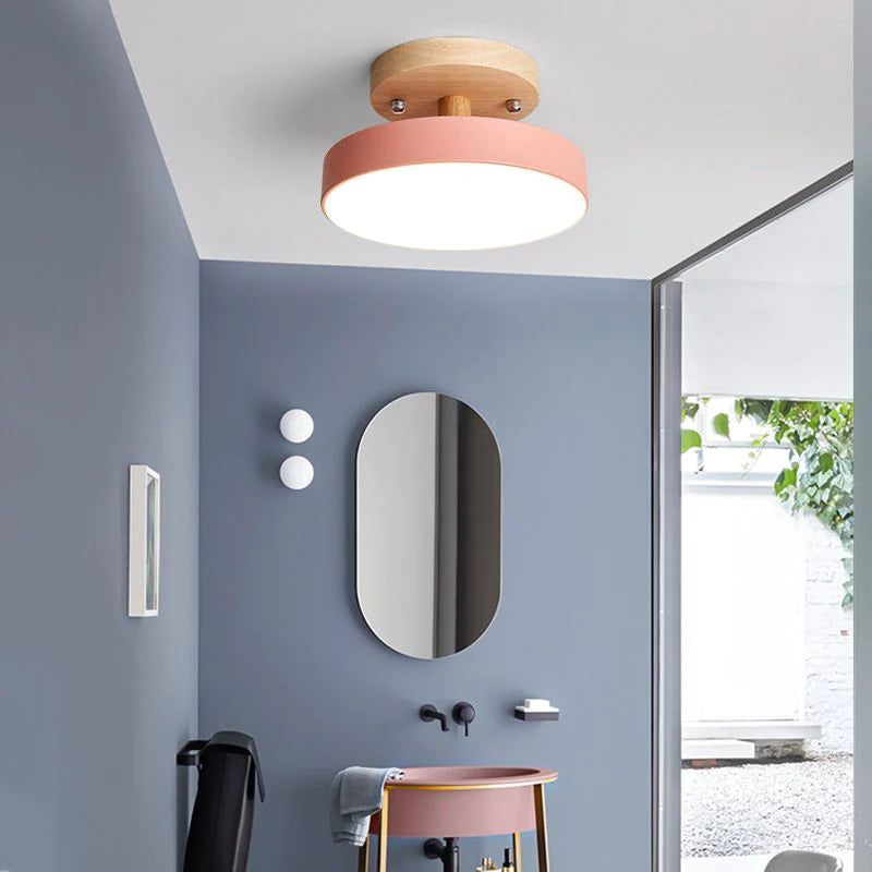 Siopsrl| LED Ceiling Light Wooden Flush Mount Fixture