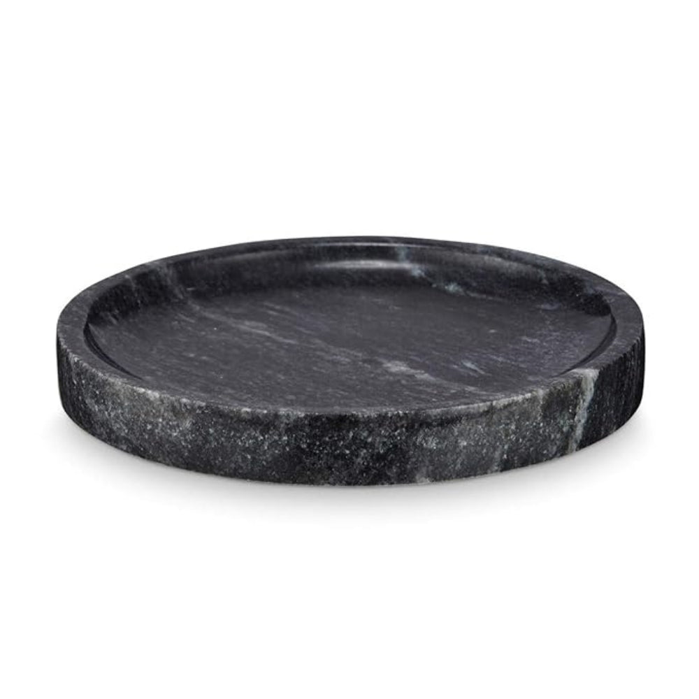 Siopsrl| Circular Black Marble Jewelry Tray