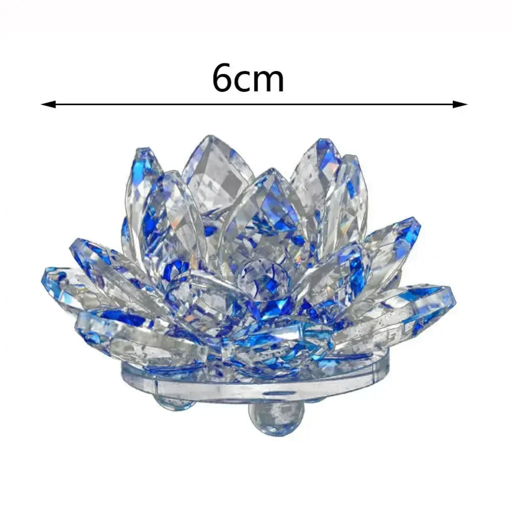 Siopsrl| Crystal Lotus Flower Figurine Home Wedding Decoration Glass Art Collection Paperweight Office Table Ornaments Souvenir Gifts