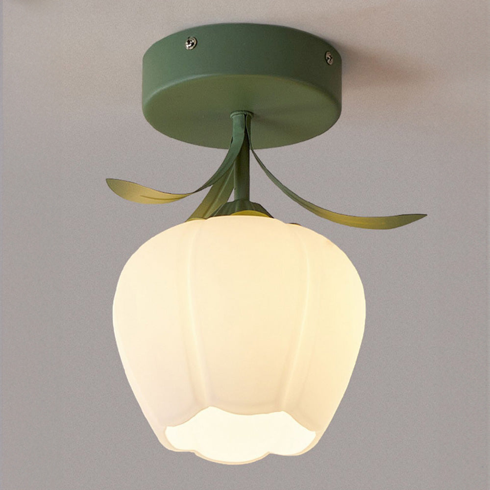 Siopsrl| Ceiling Light with Floral Glass Shade Design