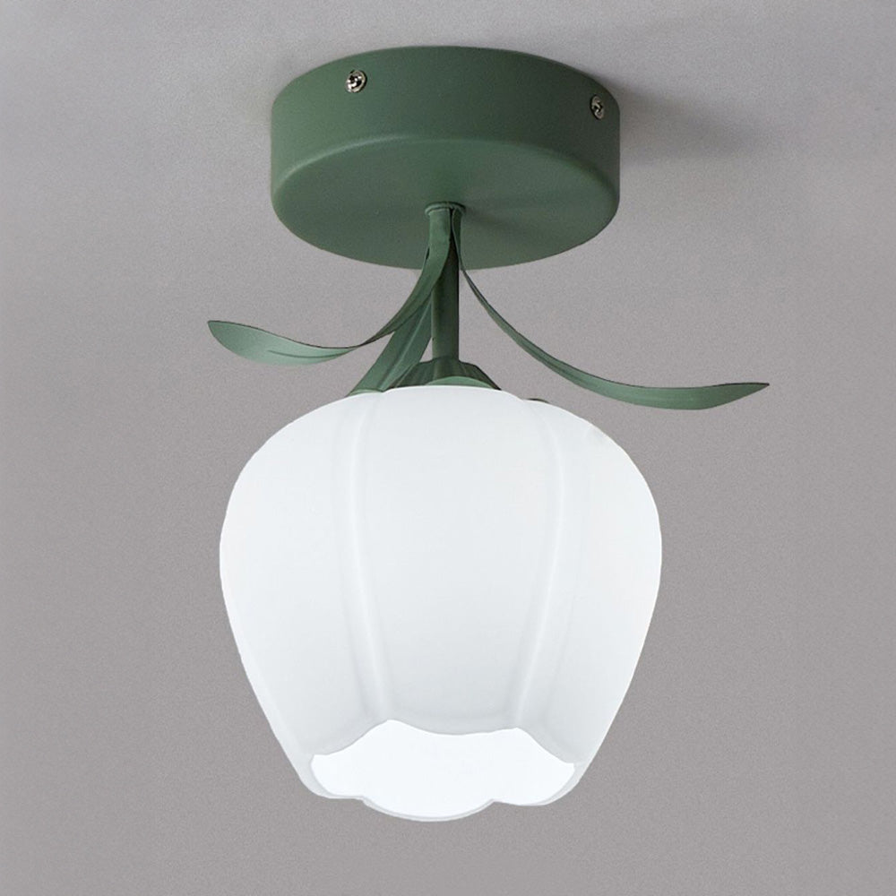 Siopsrl| Ceiling Light with Floral Glass Shade Design