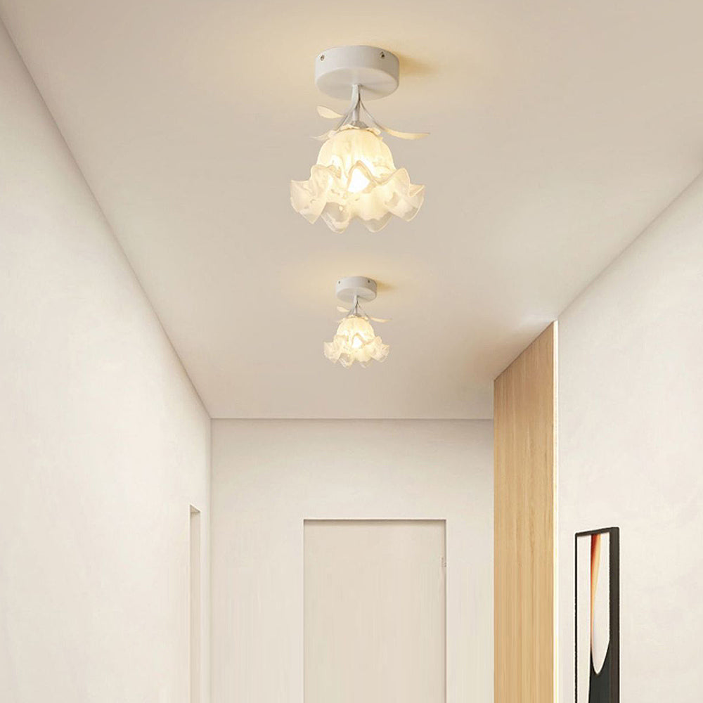 Siopsrl| Ceiling Light with Floral Glass Shade Design