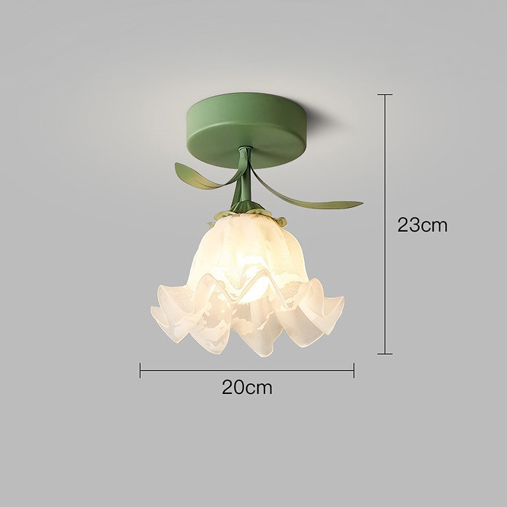 Siopsrl| Ceiling Light with Floral Glass Shade Design