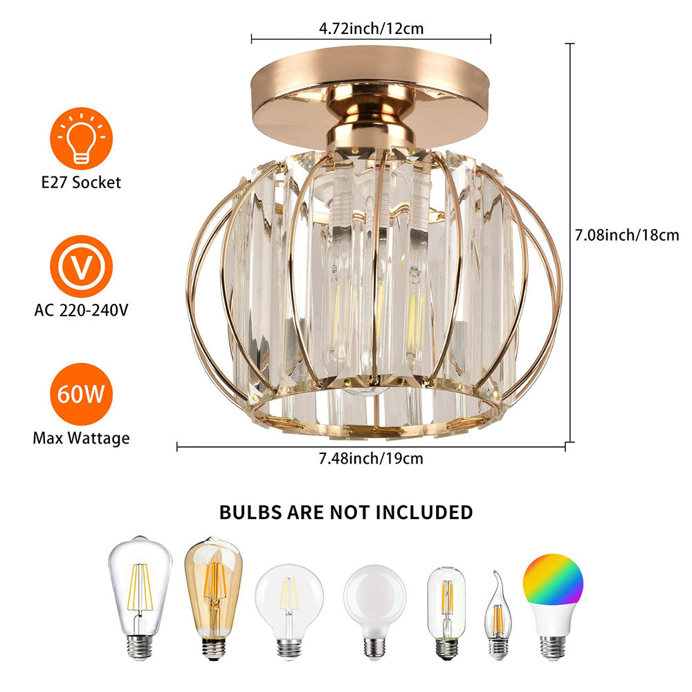 Siopsrl| Crystal Ceiling Light with Gold Flush Mount