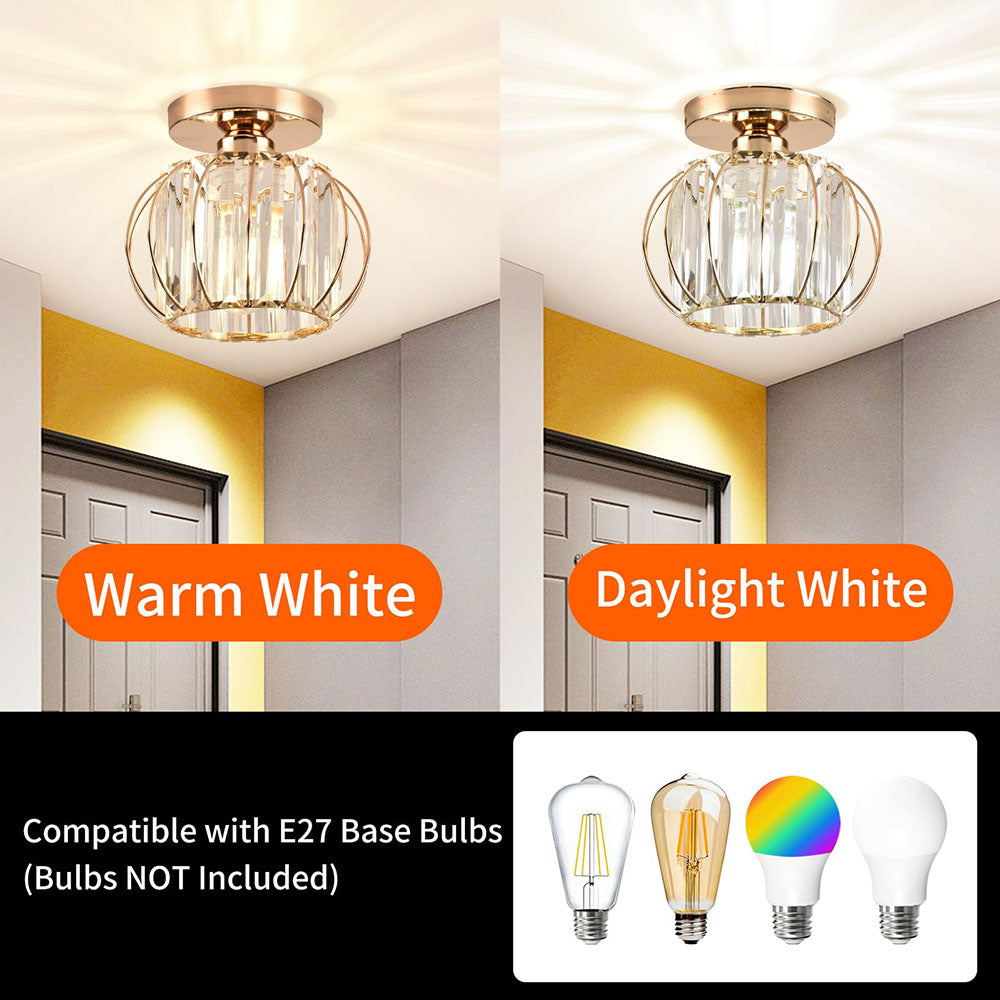Siopsrl| Crystal Ceiling Light with Gold Flush Mount