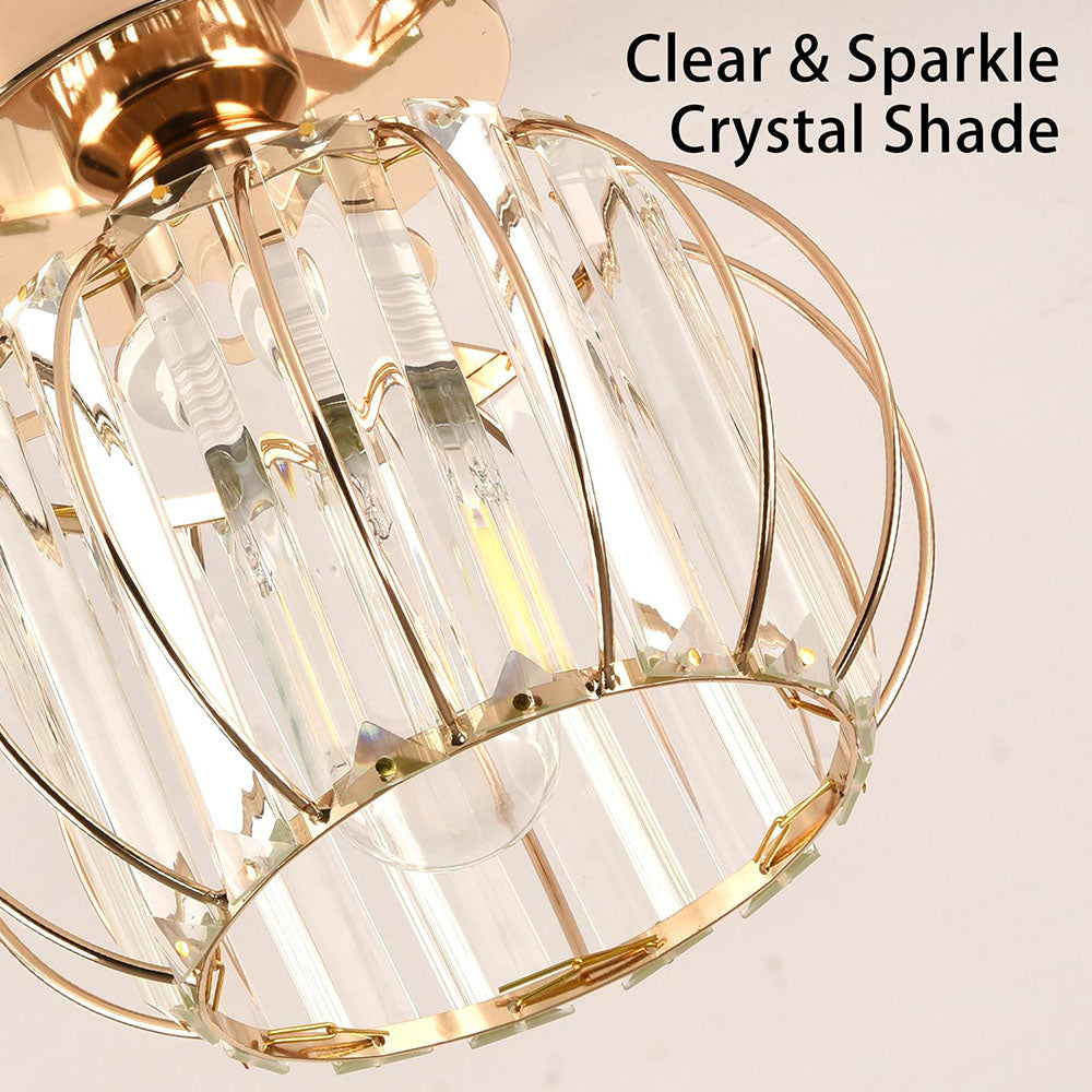 Siopsrl| Crystal Ceiling Light with Gold Flush Mount