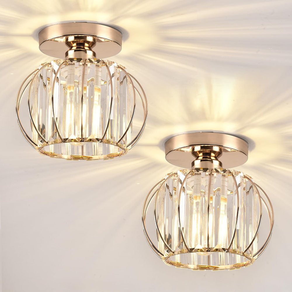 Siopsrl| Crystal Ceiling Light with Gold Flush Mount