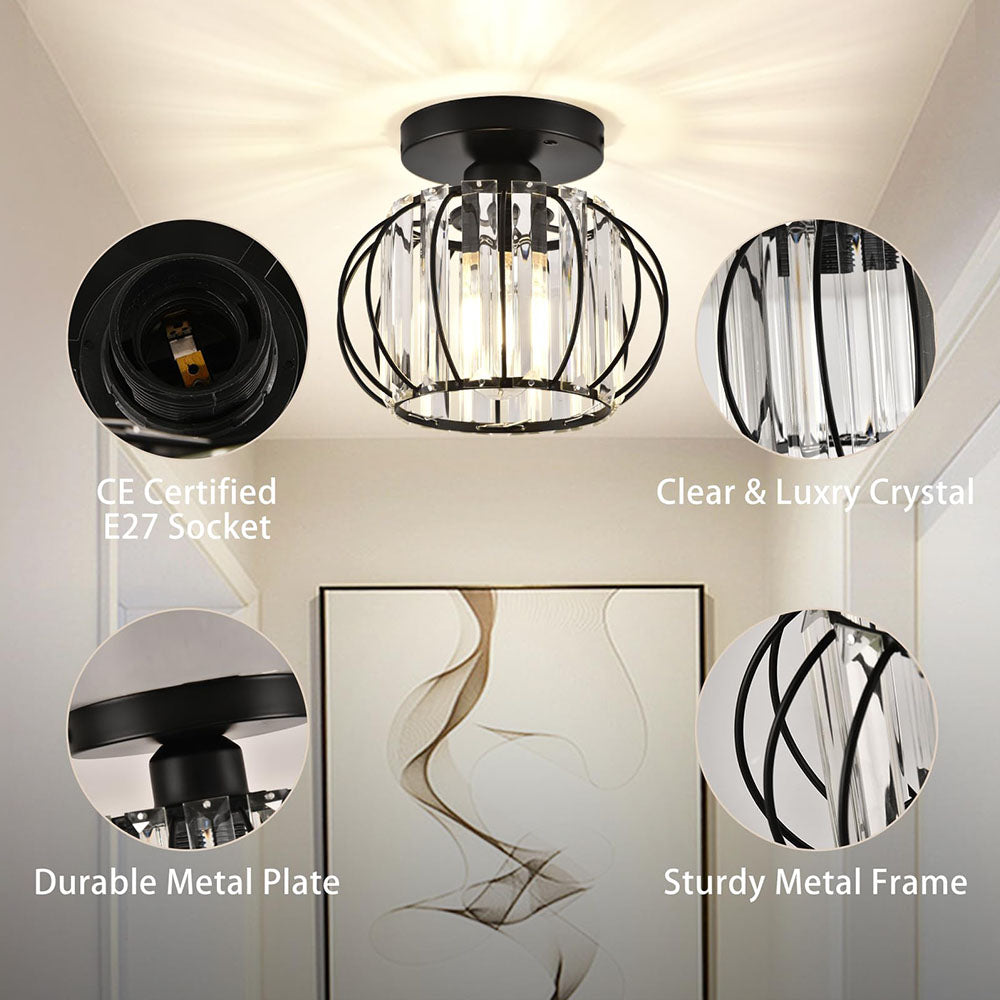 Siopsrl| Crystal Ceiling Light with Gold Flush Mount